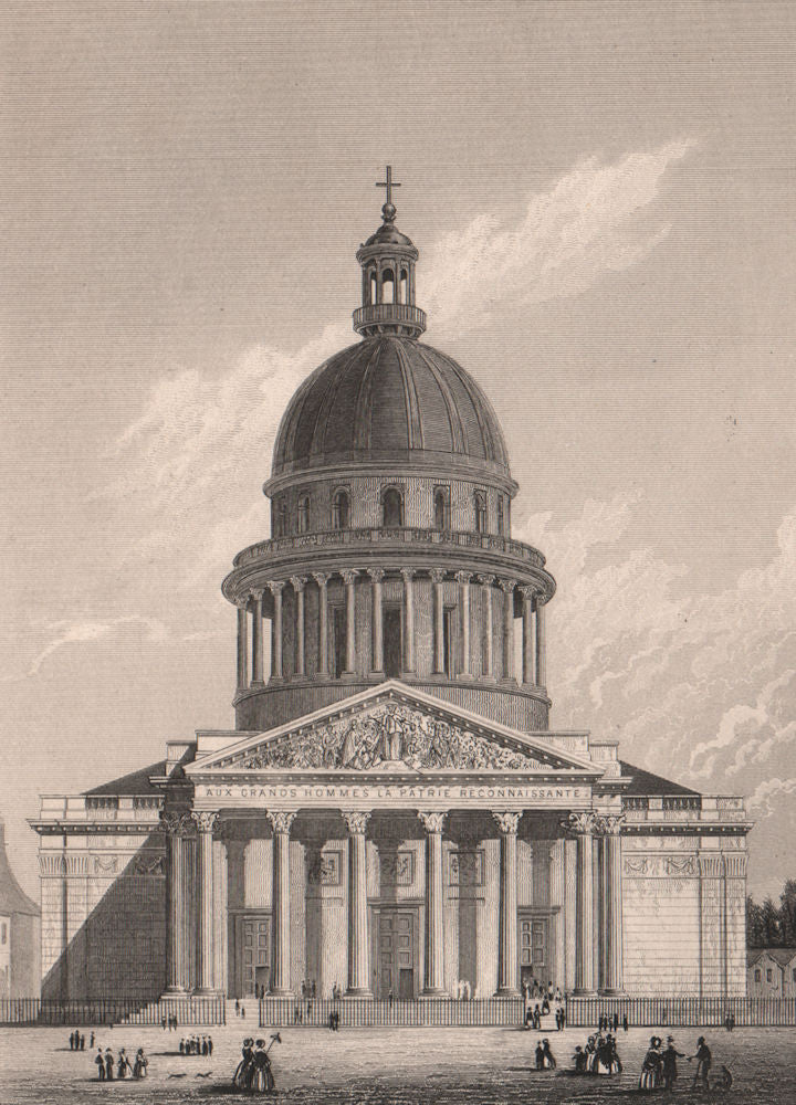 PARIS. The Panthéon. BICKNELL 1845 old antique vintage print picture